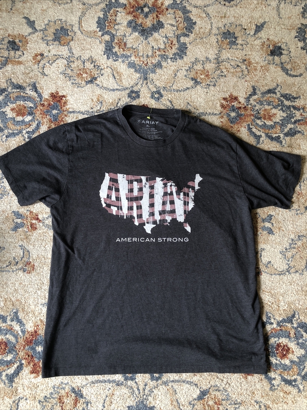 Ariat Rebar Mens Strong American Grit Graphic T Shirt Large Gray Short Sleeve XL